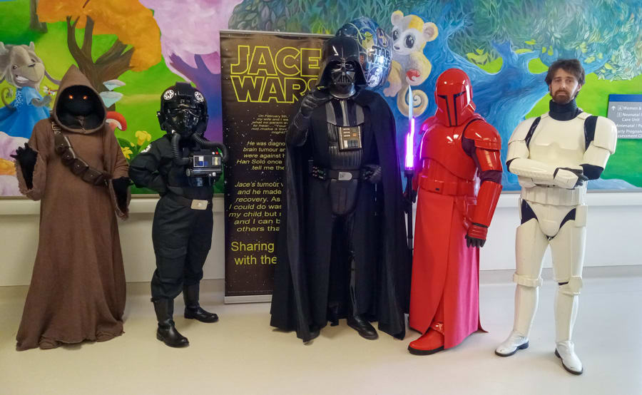People dressed up as Star Wars characters visit the Marotta Family Hospital