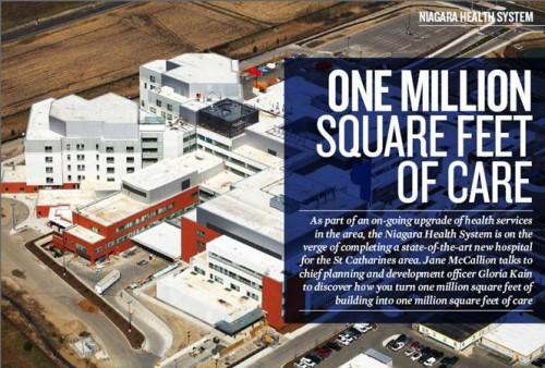 Article featured in Achieving Business Excellence; profiling the Niagara Health System's new health complex project