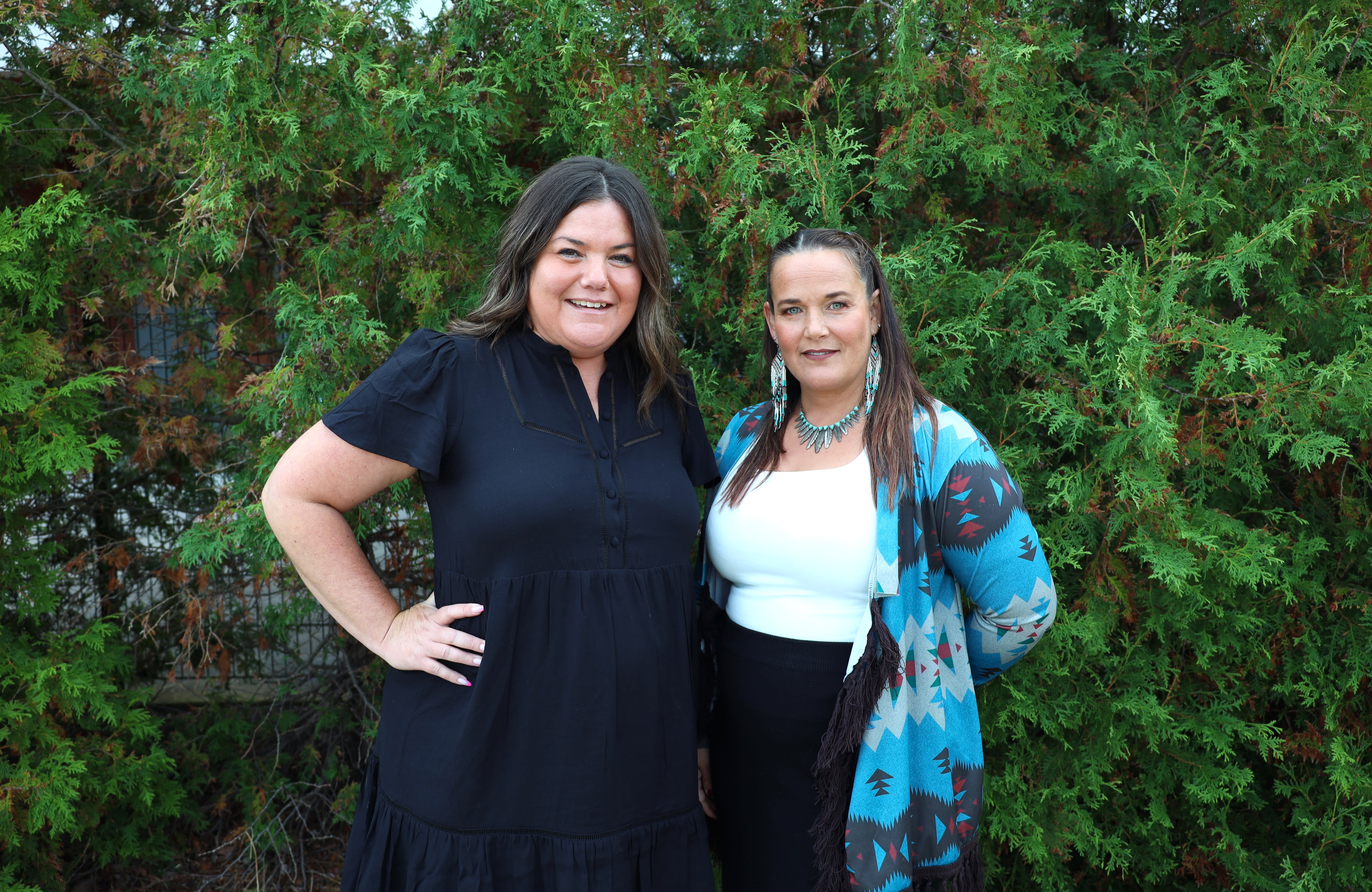 Kate Bellon, Indigenous Relations Specialist, left, and Charity Beland, Manager, Indigenous Programming, right