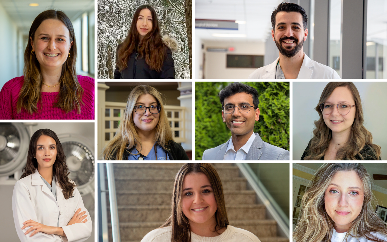 A collage of headshots of new physicians, nurses and allied health professionals hired in 2024. 