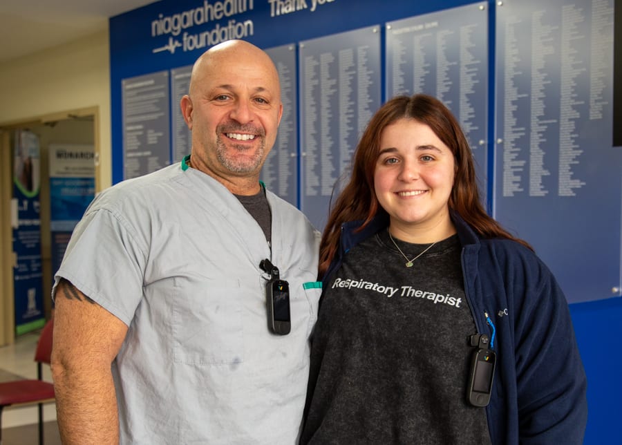 Peter and Taylor Morrone, Respiratory Therapists, Niagara Health